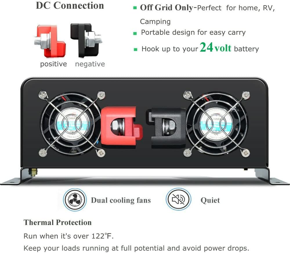 Inverter Pure Sine Wave 60Hz 120V 3000W - 3000W 순수 사인파 태양광 인버터 발전기는