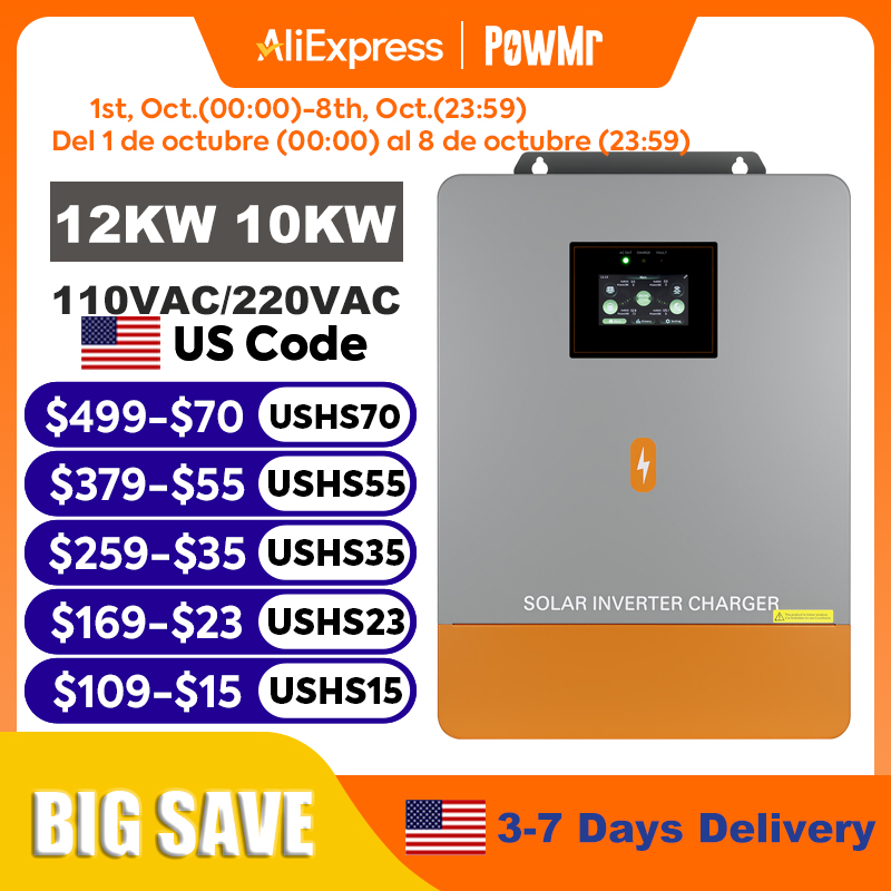 PowMr 12KW 10KW 분리형 인버터 110V 또 - Split Phase Inverter 10Kw 110V 220V 리뷰 및 가격