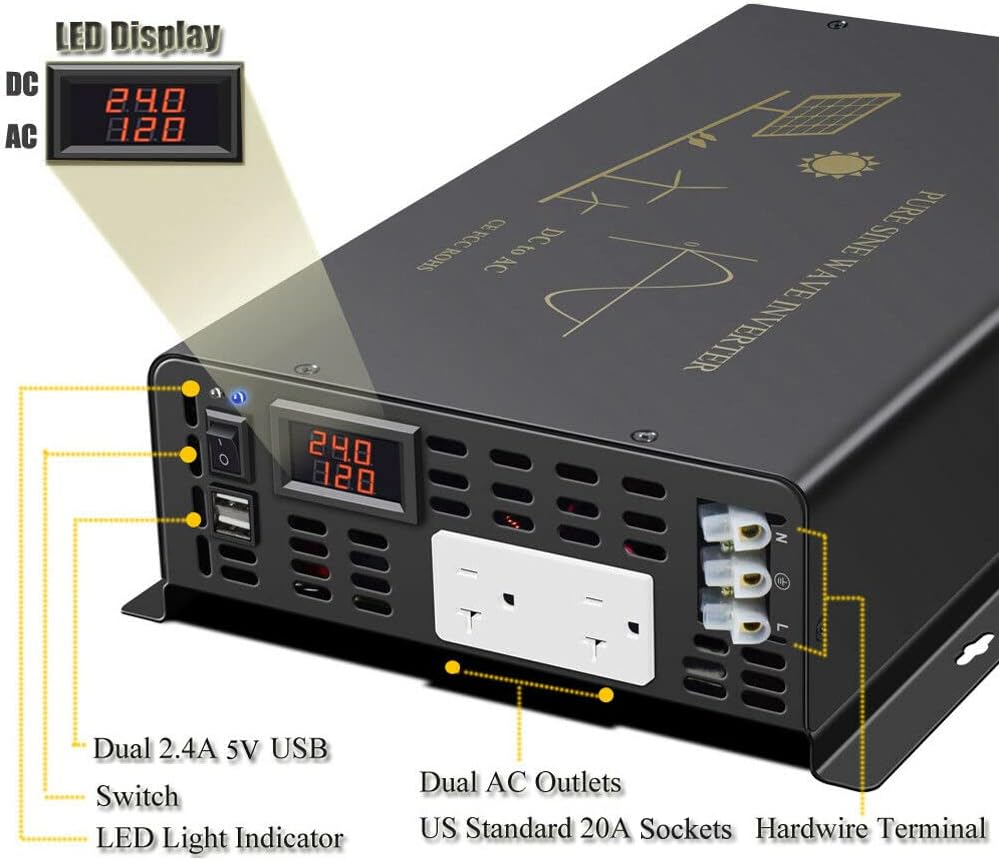 3000W 순수 사인파 태양광 인버터 발전기는 12V/ - Inverter Pure Sine Wave 60Hz 120V 3000W 리뷰 및 가격